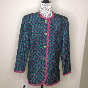 🔴 2/$25 Anne Crimmins for Umi Collections Silk Blazer  size 8
